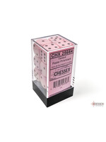 Chessex Chessex 12 x D6 Set Opaque Pastel 16mm - Pink/Black