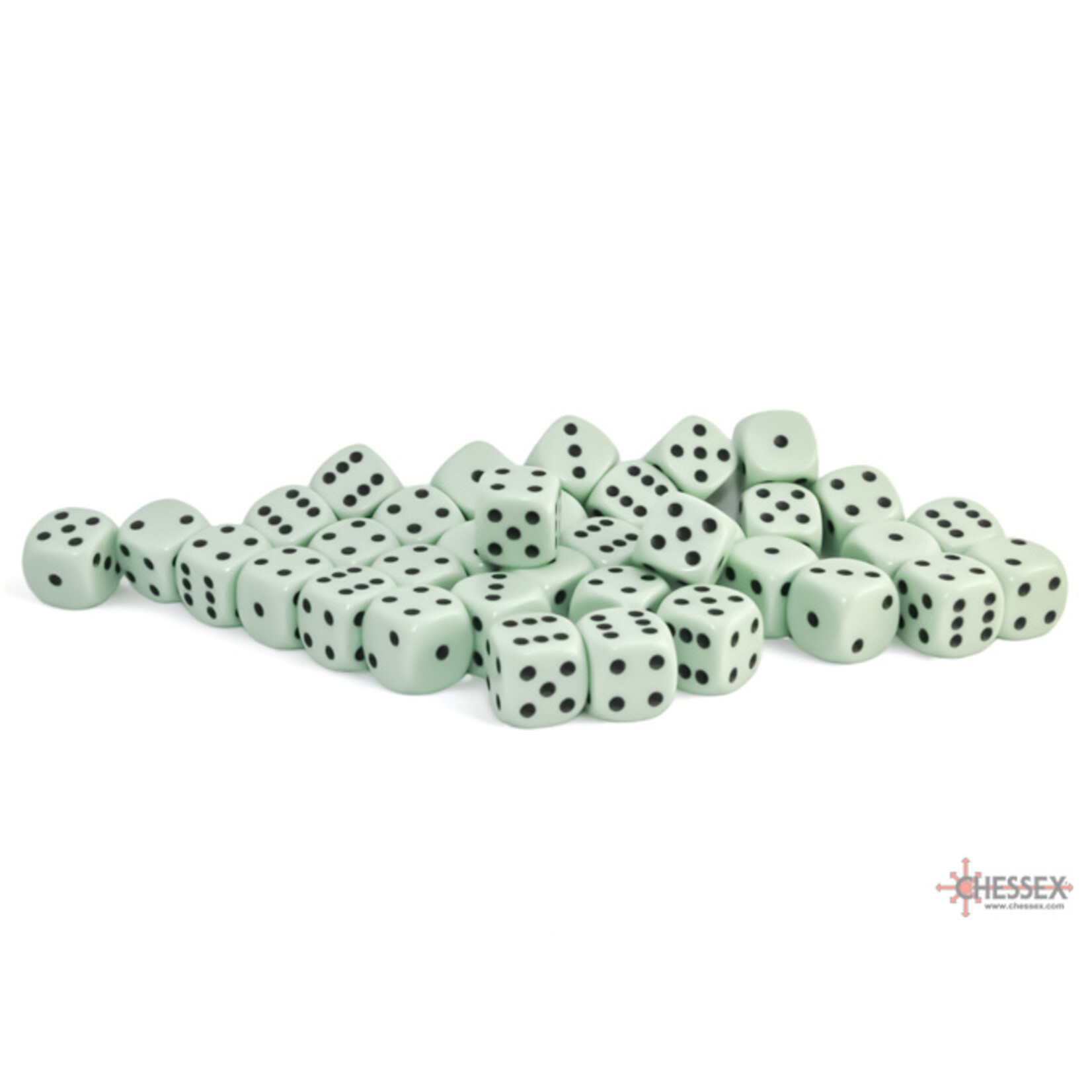Chessex Chessex 36 x D6 Set Opaque Pastel 12mm - Green/Black
