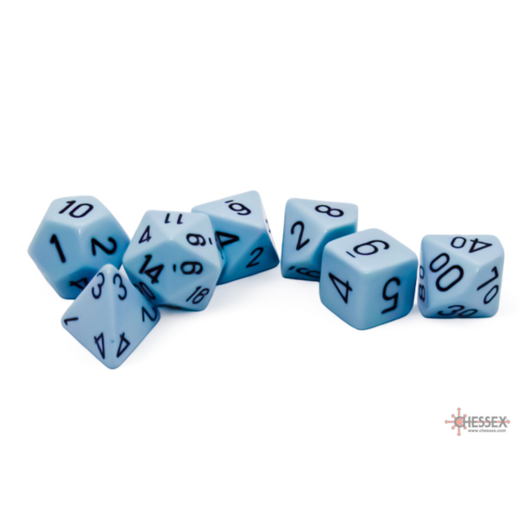 Chessex Chessex 7-Die set Opaque Pastel - Blue/Black