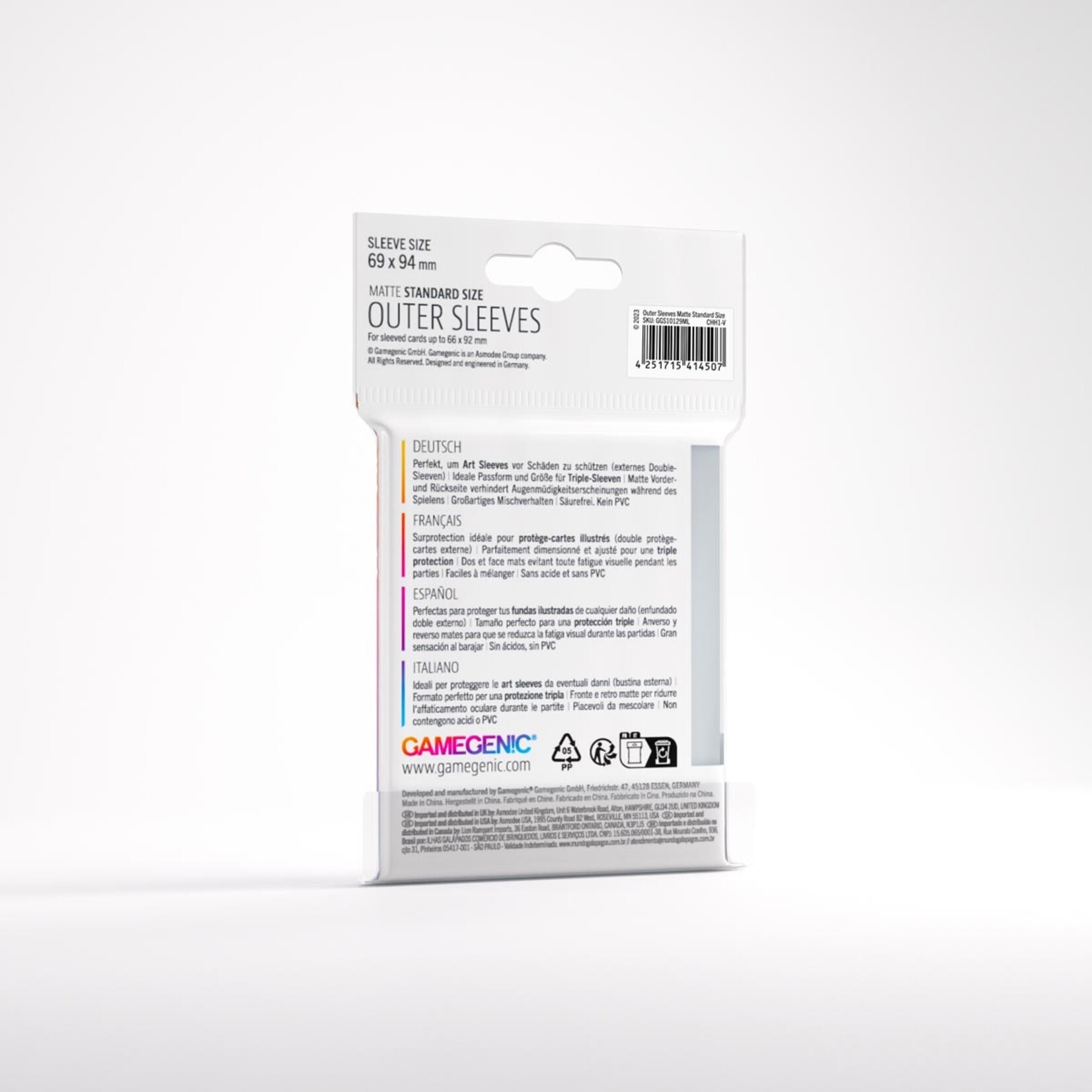 Gamegenic Gamegenic Standard Size Outer Sleeves (50) **