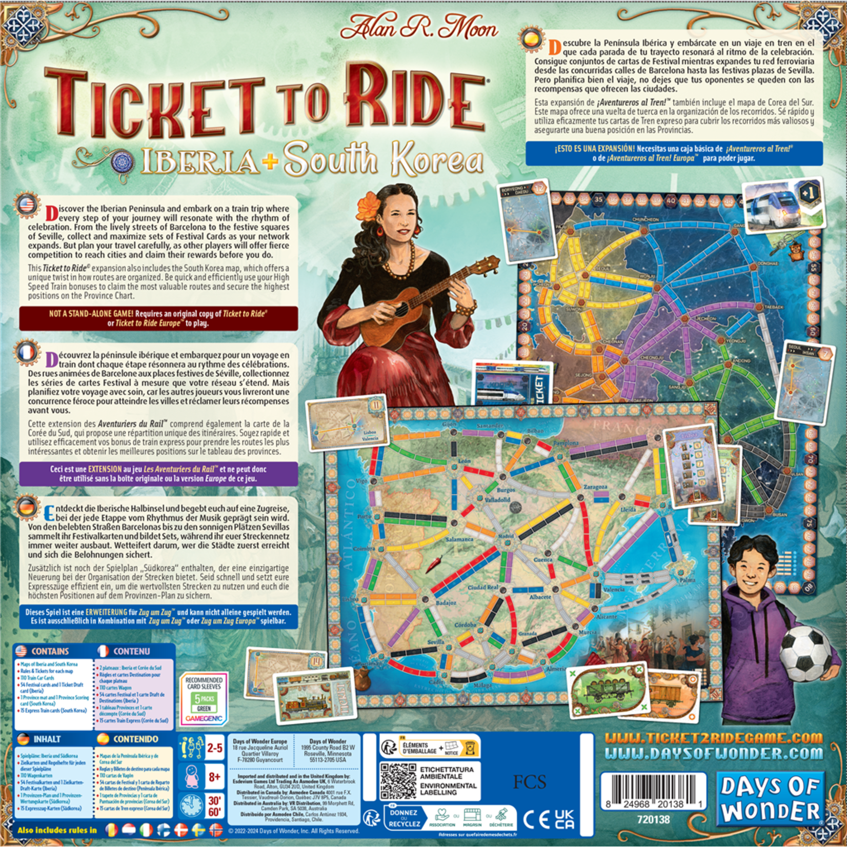 Days of Wonder Ticket to Ride: Iberia/South Korea (NL/EN/DE/FR/SP/IT)