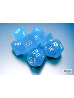 Chessex Chessex 7-Die Mini Set Frosted - Caribbean Blue/White