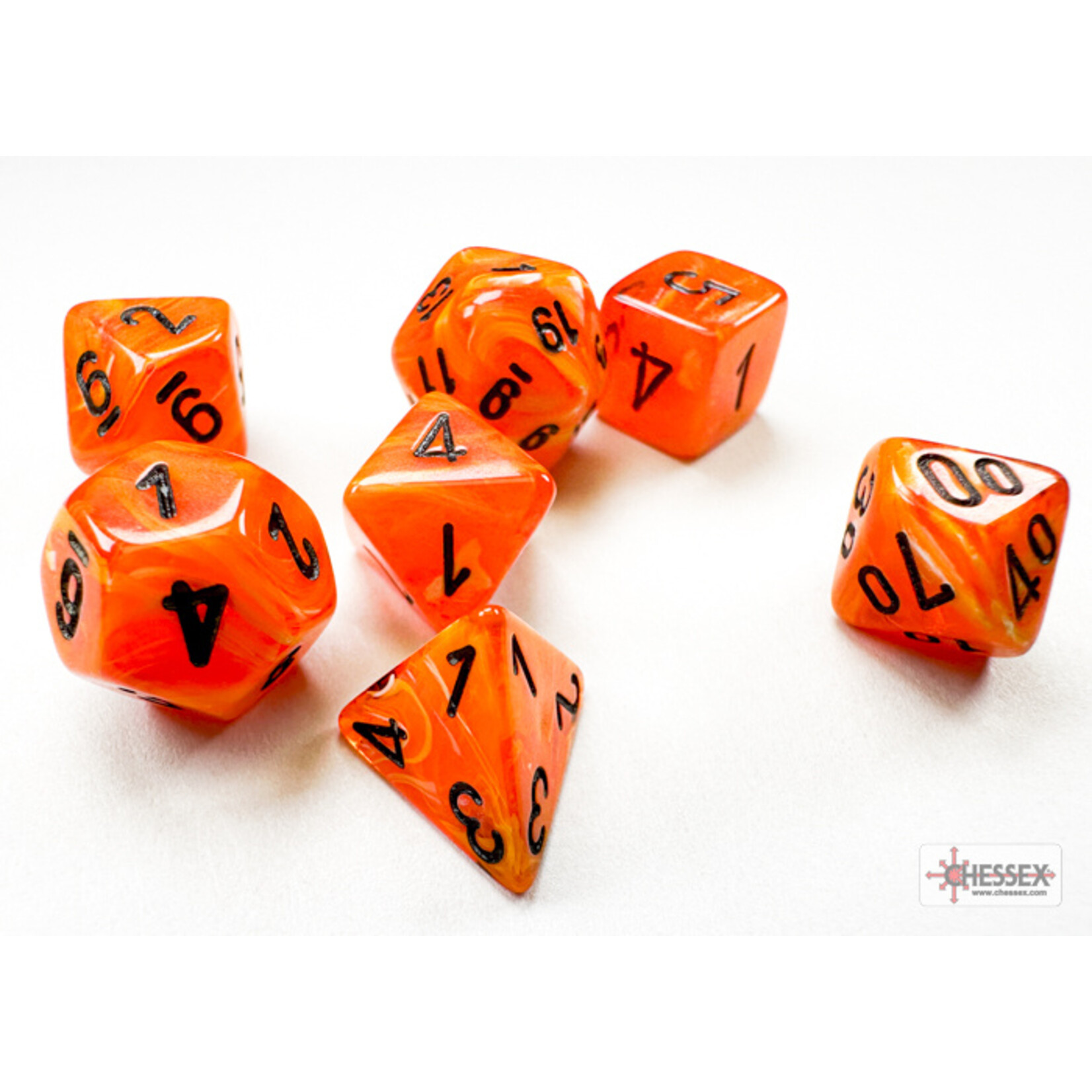 Chessex Chessex 7-Die Mini Set Vortex - Orange/Black