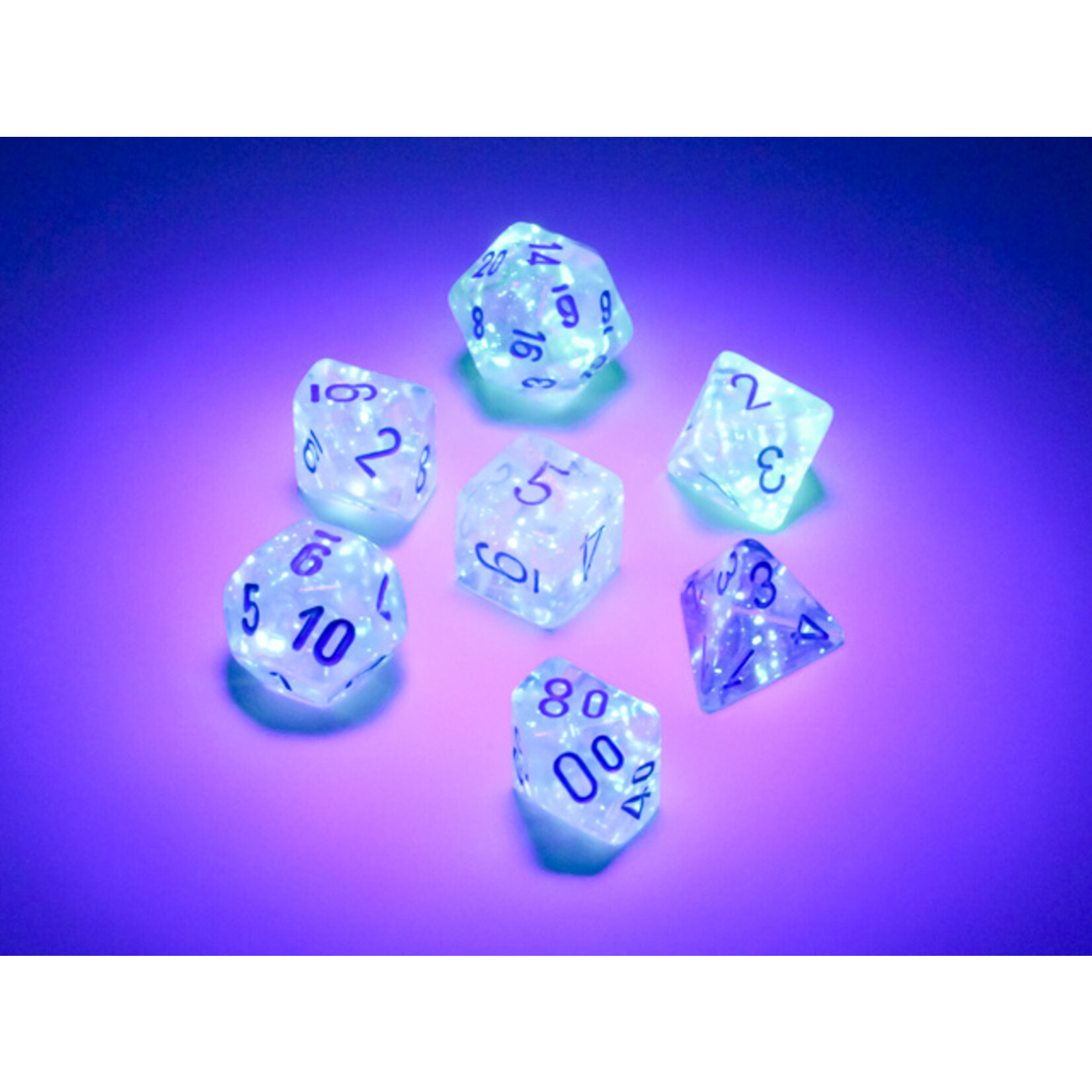 Chessex Chessex 7-Die Mini Set Borealis Luminary - Icicle/light blue