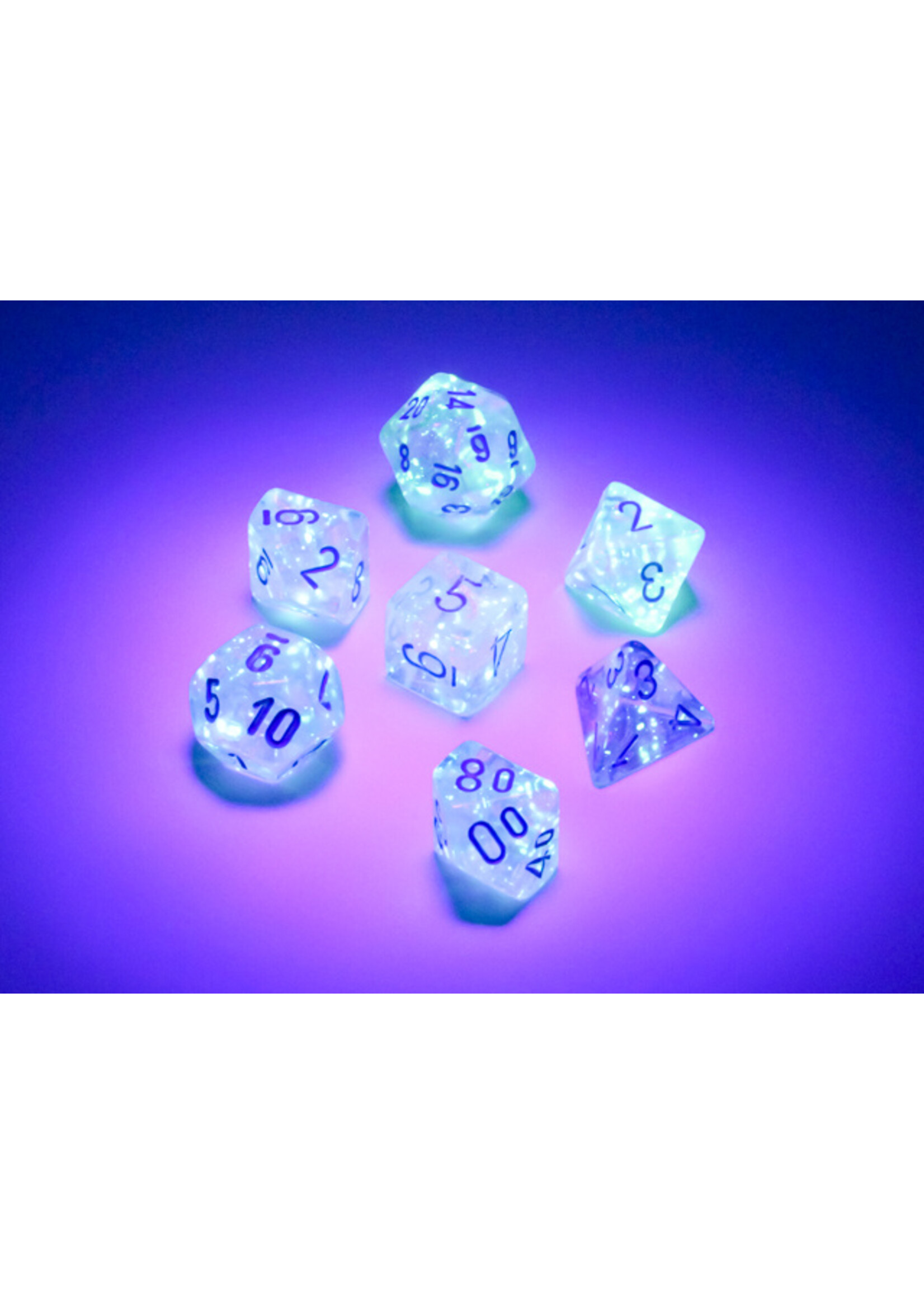 Chessex Chessex 7-Die Mini Set Borealis Luminary - Icicle/light blue