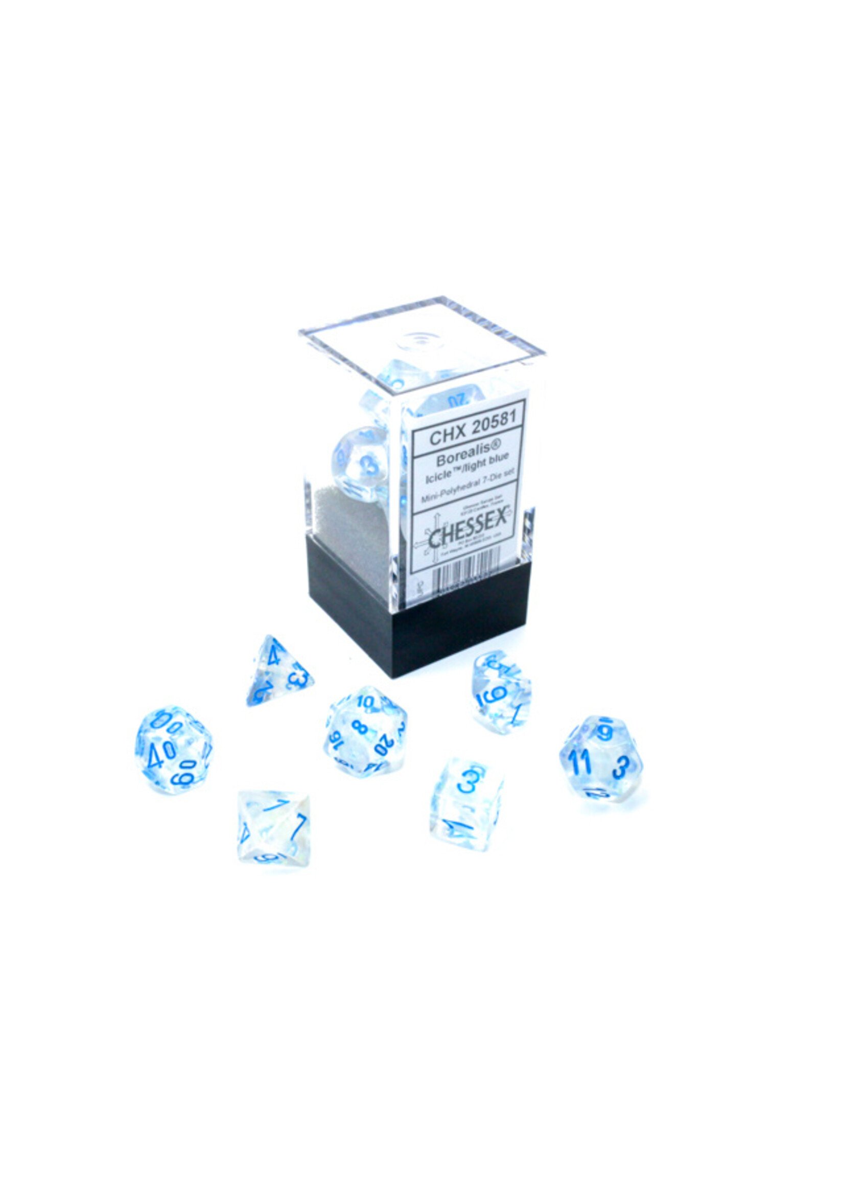 Chessex Chessex 7-Die Mini Set Borealis Luminary - Icicle/light blue