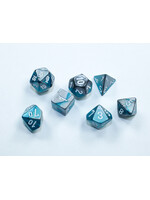 Chessex Chessex 7-Die Mini Set Gemini - Steel-Teal/white
