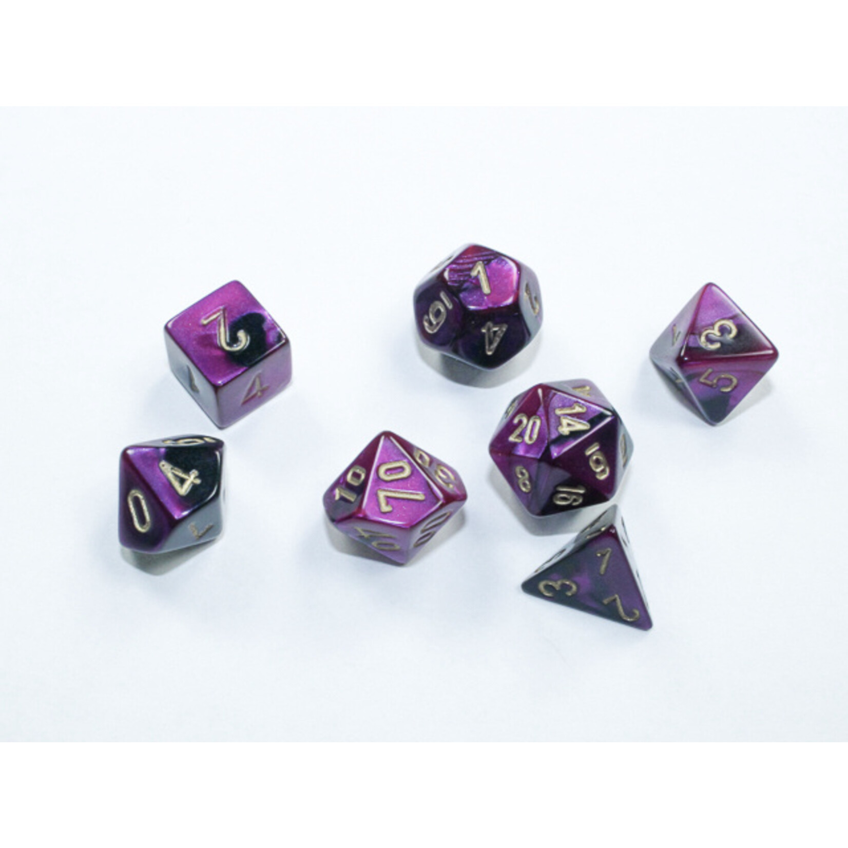 Chessex Chessex 7-Die Mini Set Gemini - Black-Purple/Gold