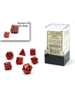 Chessex Chessex 7-Die Mini Set Glitter - Ruby Red/gold