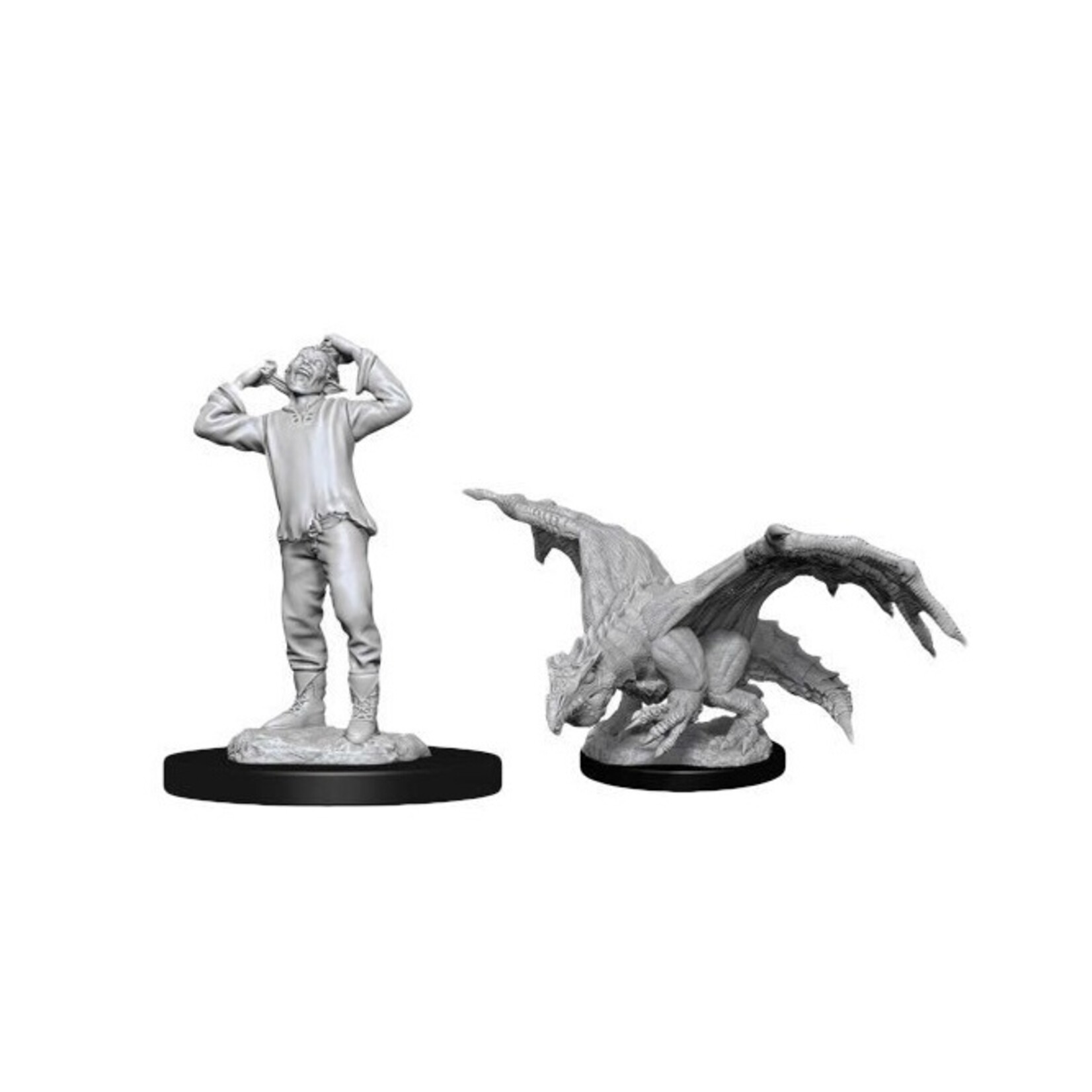 Wizkids D&D Nolzur's Marvelous Miniatures Green Dragon Wyrmling and Afflicted Elf