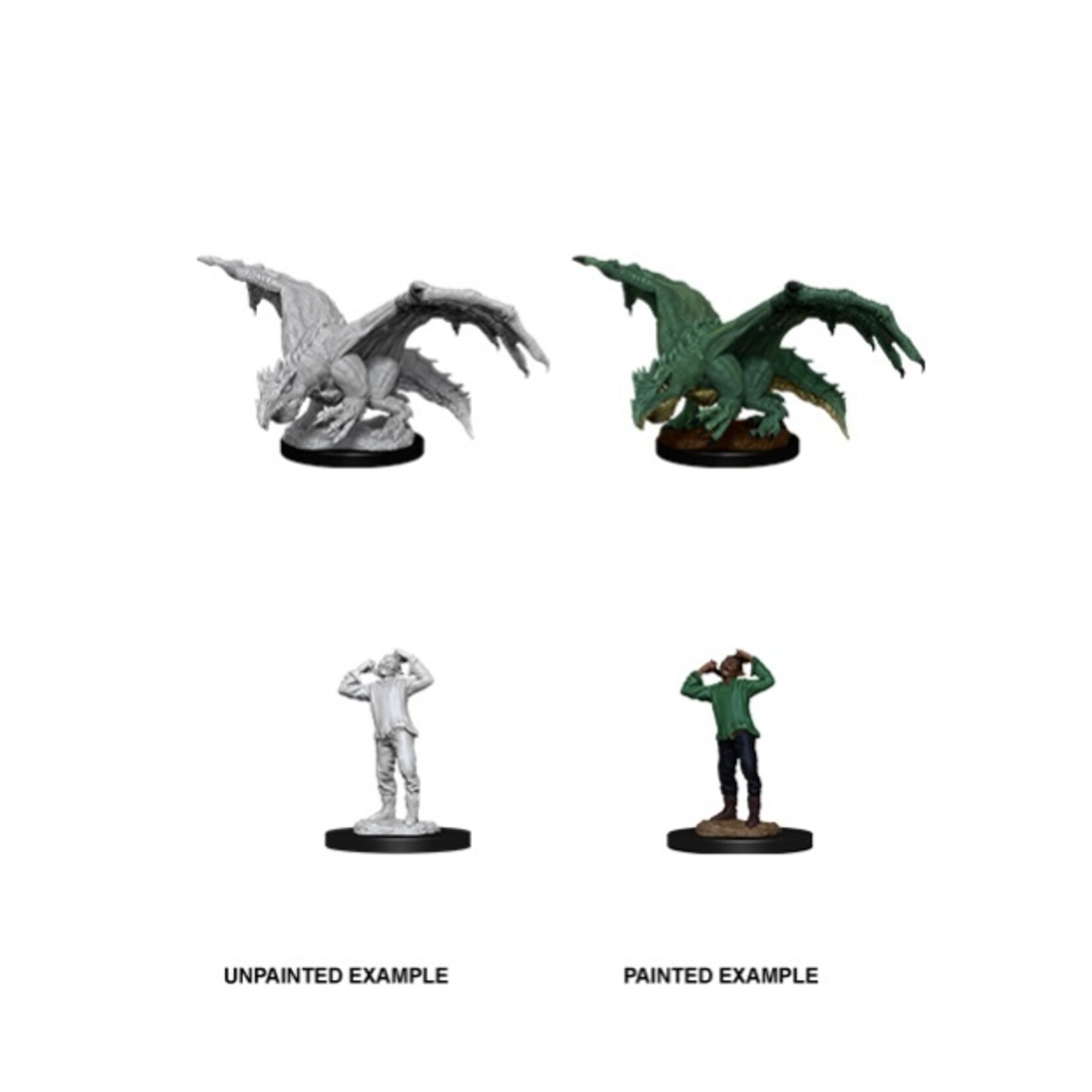 Wizkids D&D Nolzur's Marvelous Miniatures Green Dragon Wyrmling and Afflicted Elf