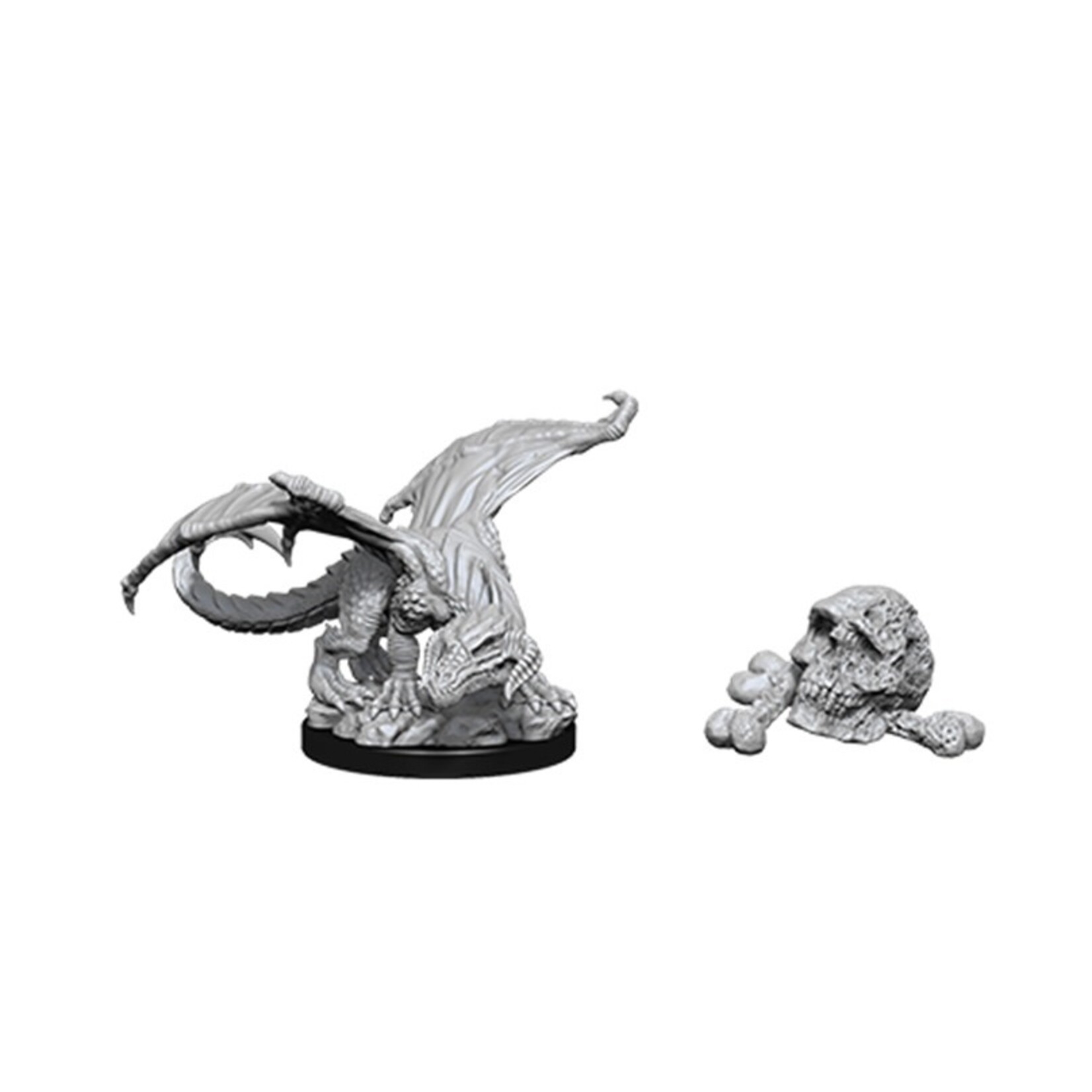 Wizkids D&D Nolzur's Marvelous Miniatures Black Dragon Wyrmling and Acid -Pitted Hill Giant Skull