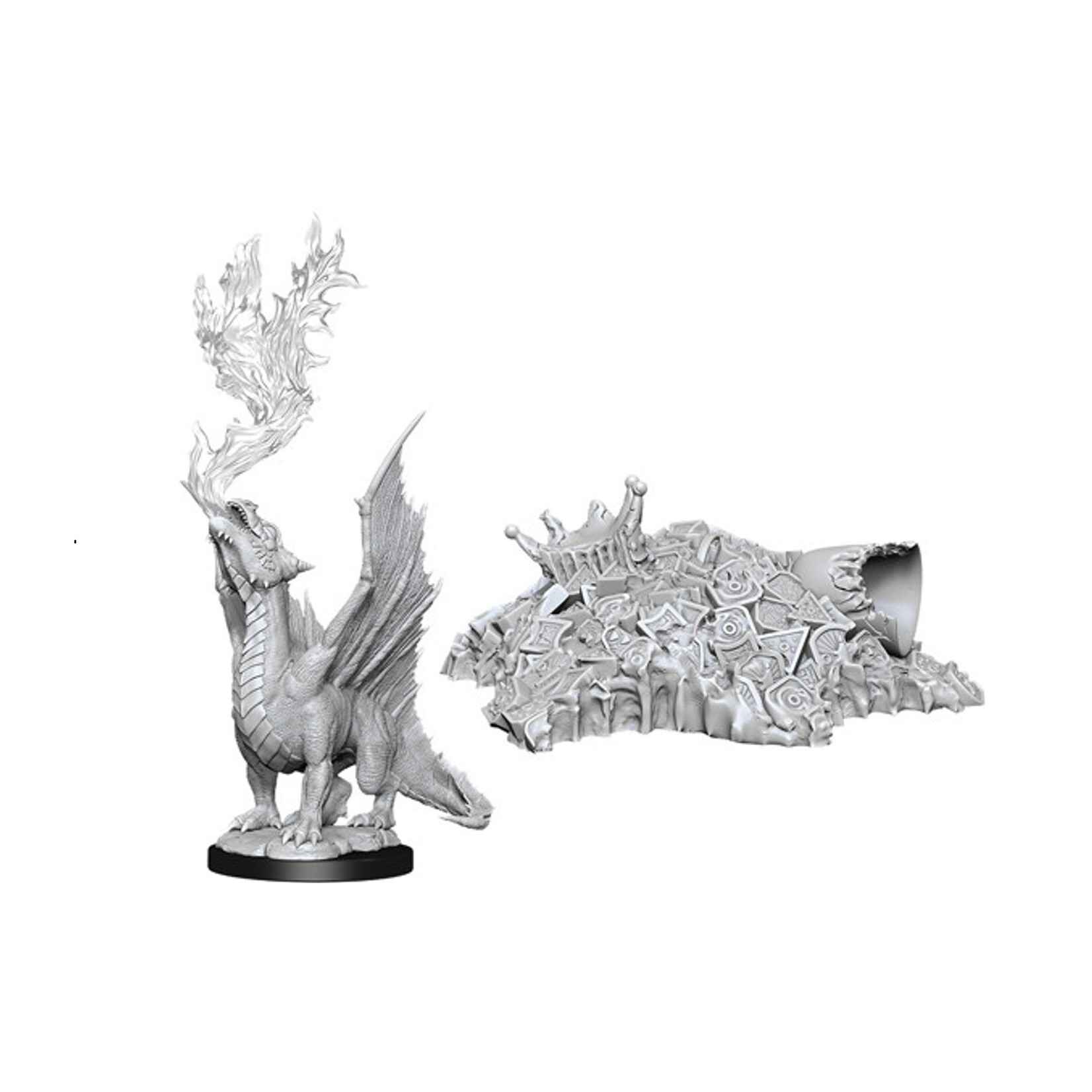 Wizkids D&D Nolzur's Marvelous Miniatures Gold Dragon Wyrmling and Small Treasure Pile