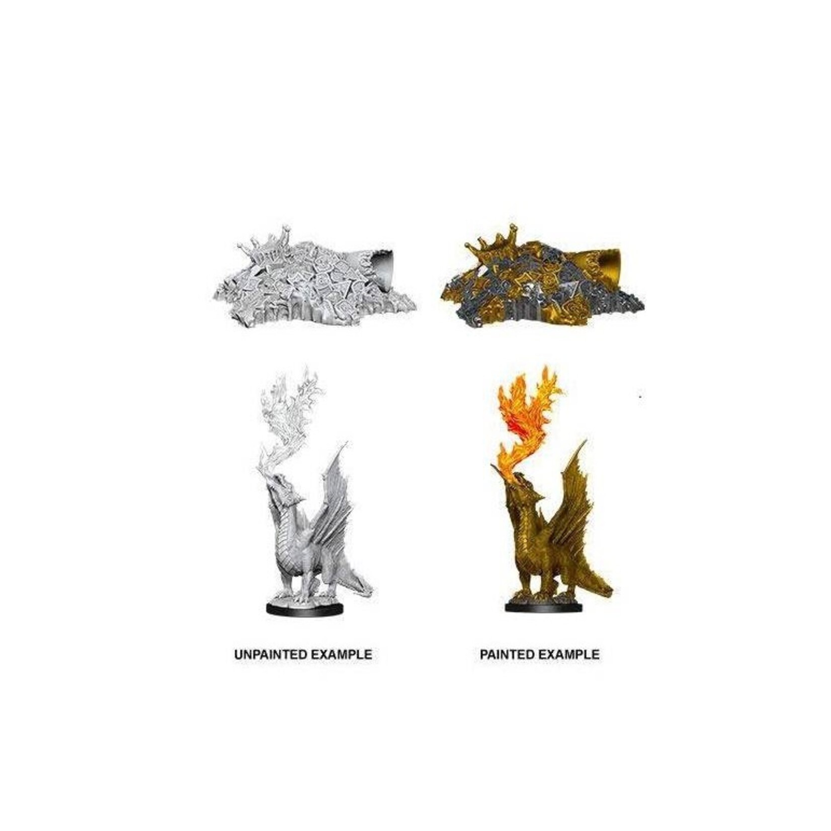 Wizkids D&D Nolzur's Marvelous Miniatures Gold Dragon Wyrmling and Small Treasure Pile