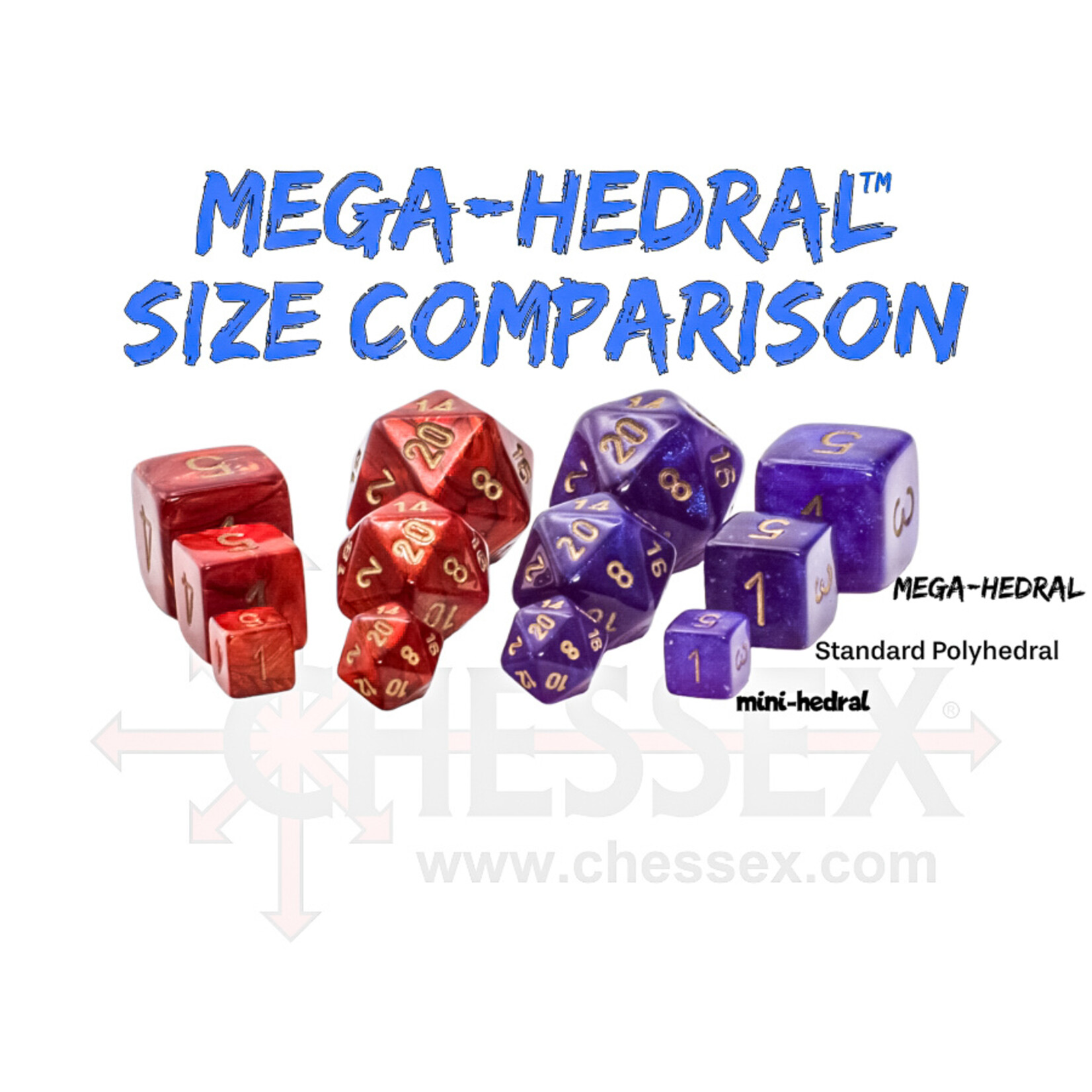 Chessex Chessex 7-Die Mega Set Festive - Circus/Black