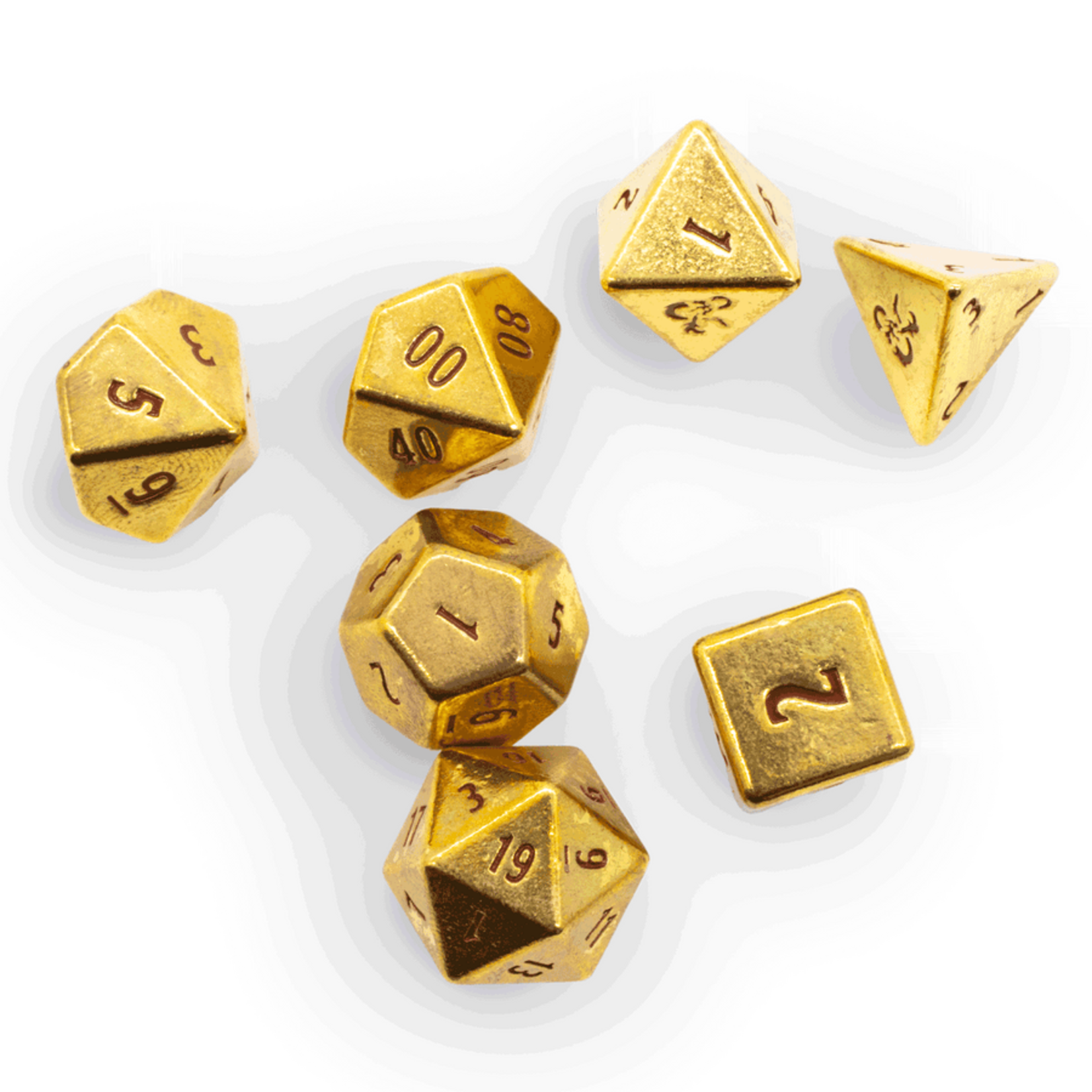 Ultra Pro Heavy Metal D&D 50th Anniversary 7 RPG Dice Set: Gold