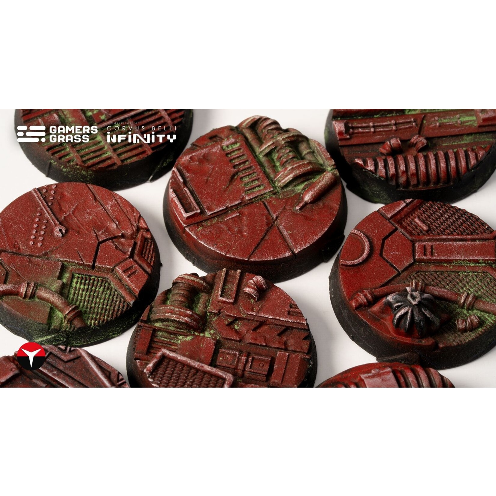 Gamers Grass Infinity Nomad Crew Deck Bases Pre-Painted (8x 25mm Round)