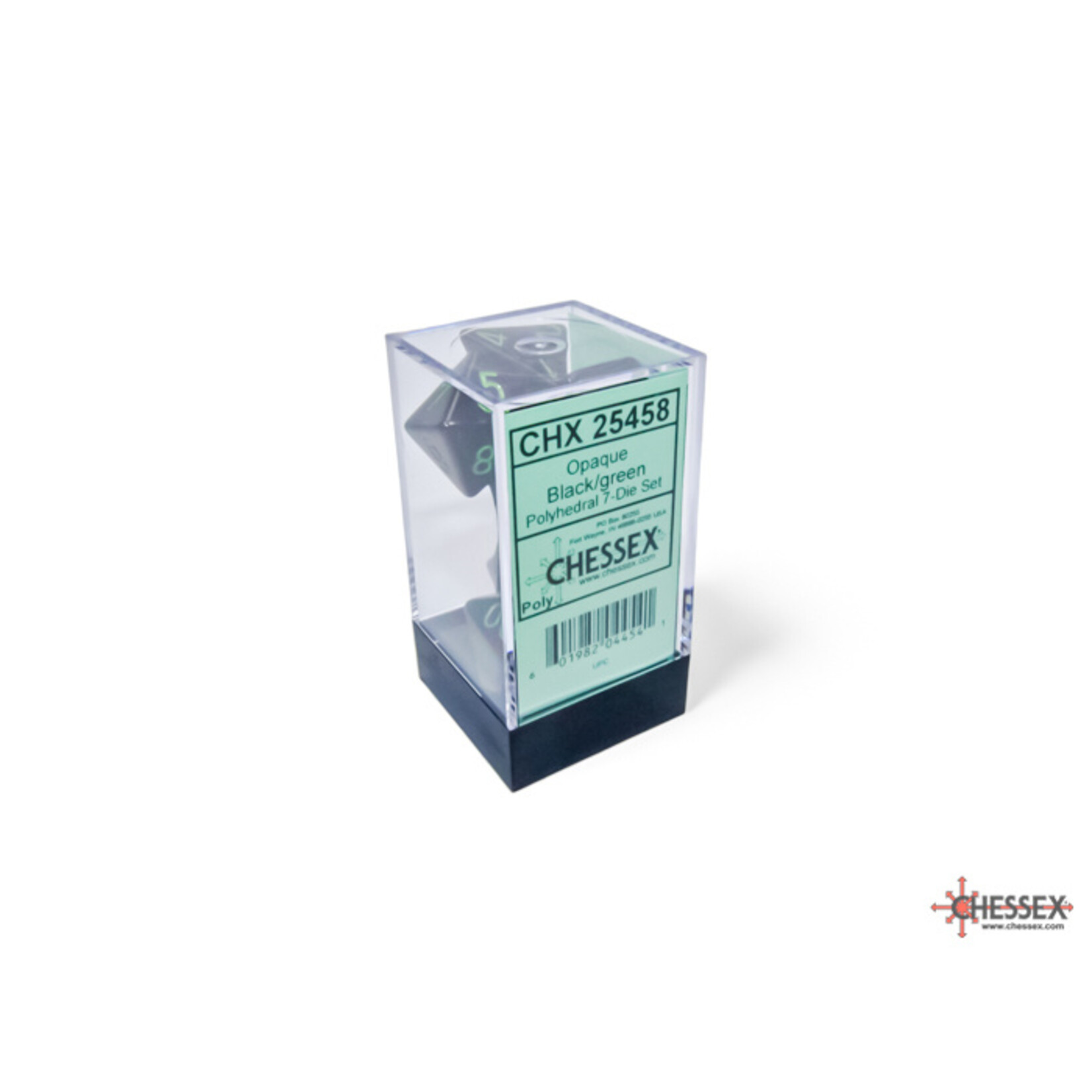 Chessex Chessex 7-Die set Opaque - Black/Green