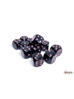 Chessex Chessex 12 x D6 Set Opaque 16mm - Black/Pink