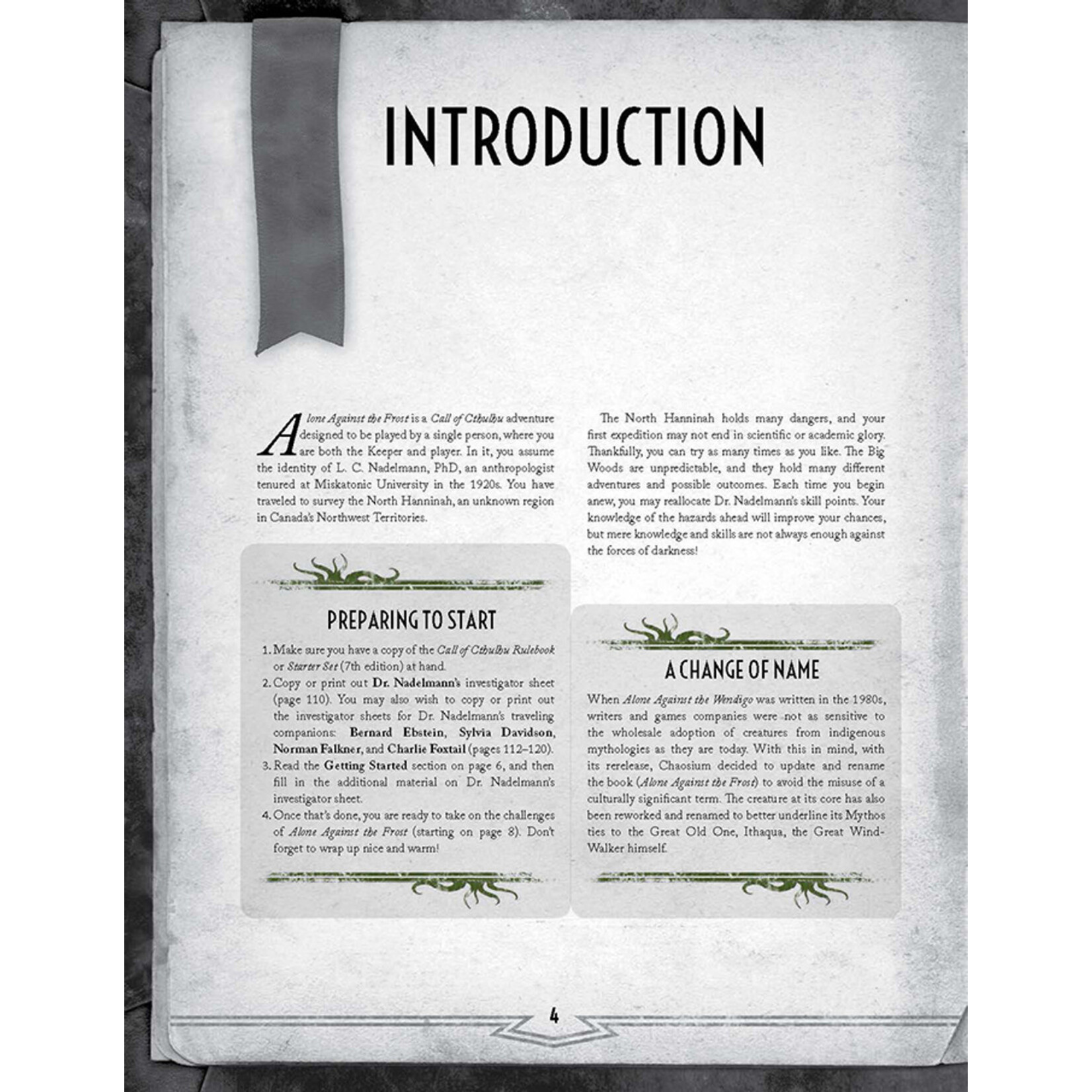 Chaosium Call of Cthulhu RPG Alone Against The Frost (EN)