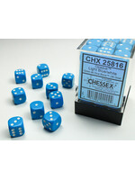 Chessex Chessex 36 x D6 Set Opaque 12mm - Light Blue/White