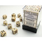 Chessex Chessex 36 x D6 Set Marble 12mm - Ivory/Black