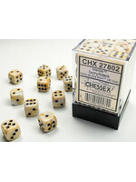 Chessex Chessex 36 x D6 Set Marble 12mm - Ivory/Black