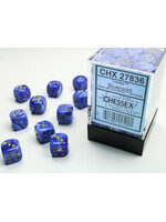 Chessex Chessex 36 x D6 Set Vortex 12mm - Blue/Gold