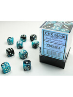 Chessex Chessex 36 x D6 Set Gemini 12mm - Black-Shell/White