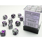 Chessex Chessex 36 x D6 Set Gemini 12mm - Purple-Steel/White