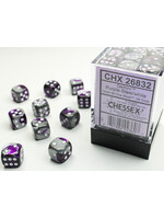 Chessex Chessex 36 x D6 Set Gemini 12mm - Purple-Steel/White