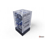 Chessex Chessex 12 x D6 Set Gemini 16mm - Blue-Steel/White