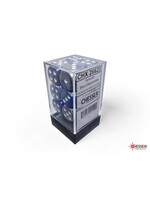Chessex Chessex 12 x D6 Set Gemini 16mm - Blue-Steel/White