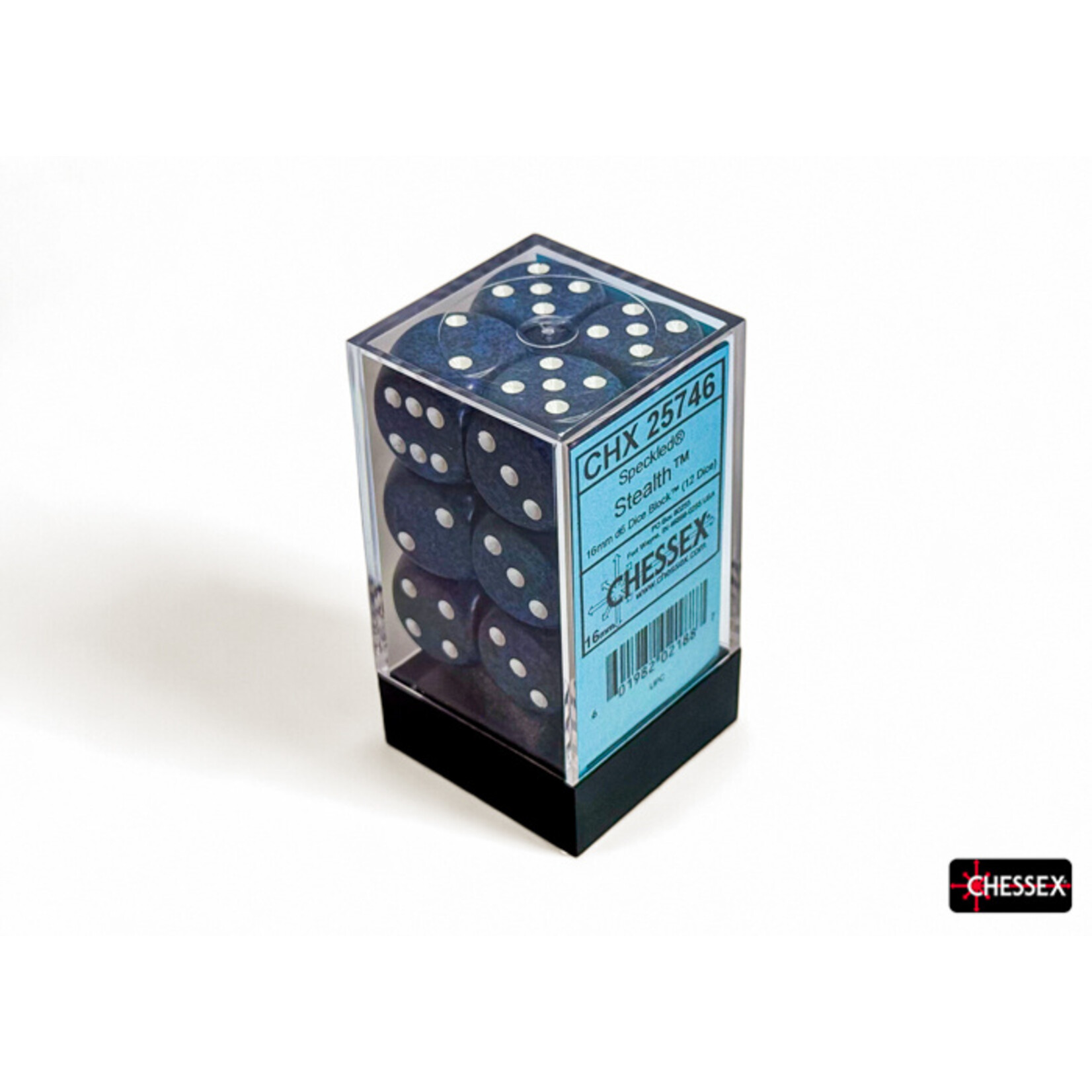 Chessex Chessex 12 x D6 Set Speckled 16mm - Stealth