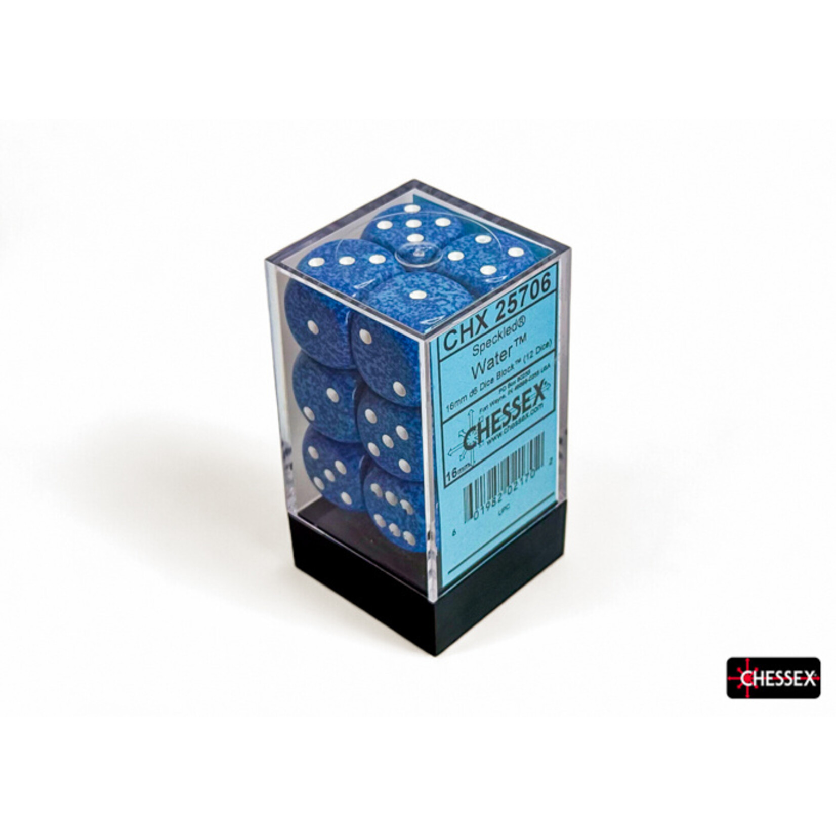 Chessex Chessex 12 x D6 Set Speckled 16mm - Water