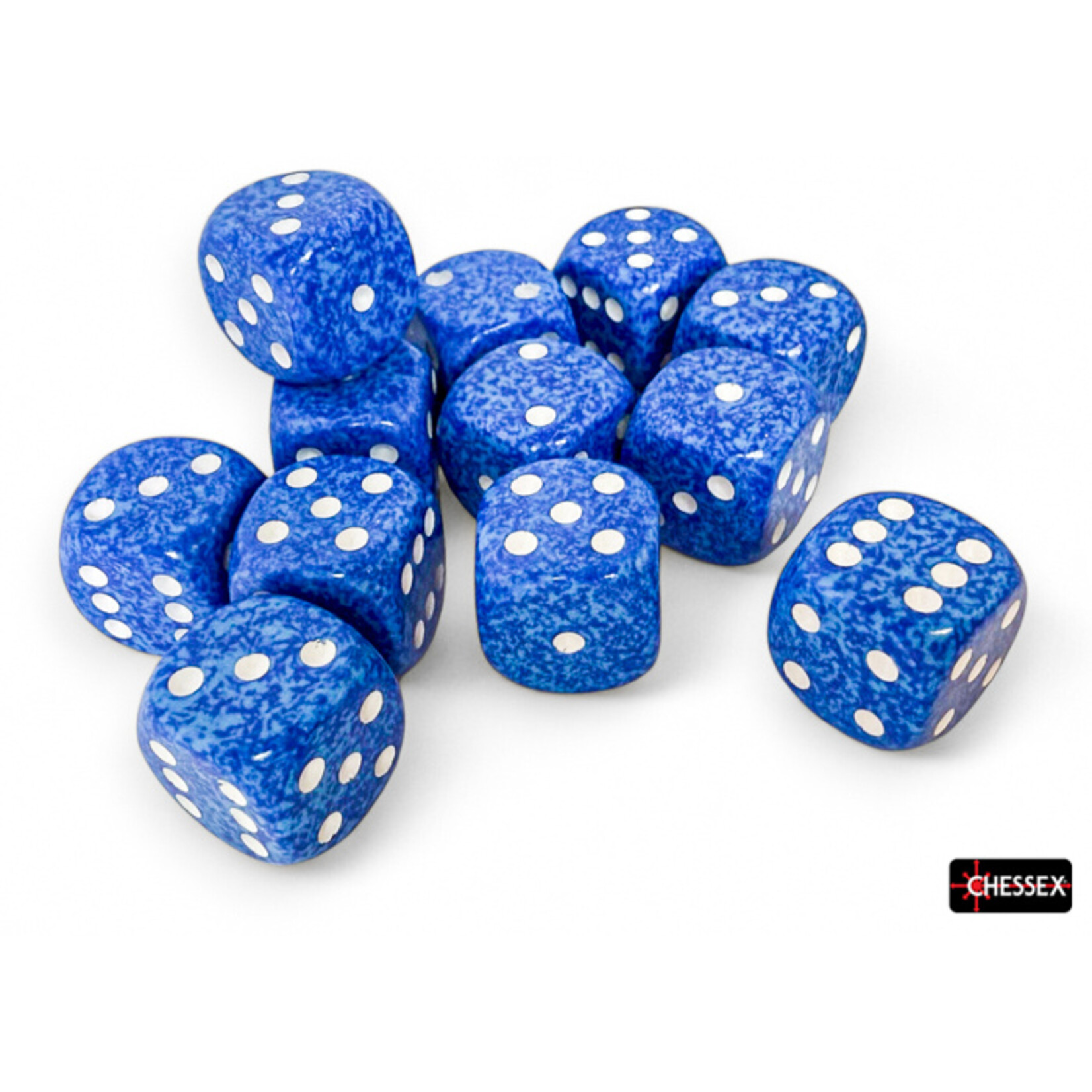 Chessex Chessex 12 x D6 Set Speckled 16mm - Water
