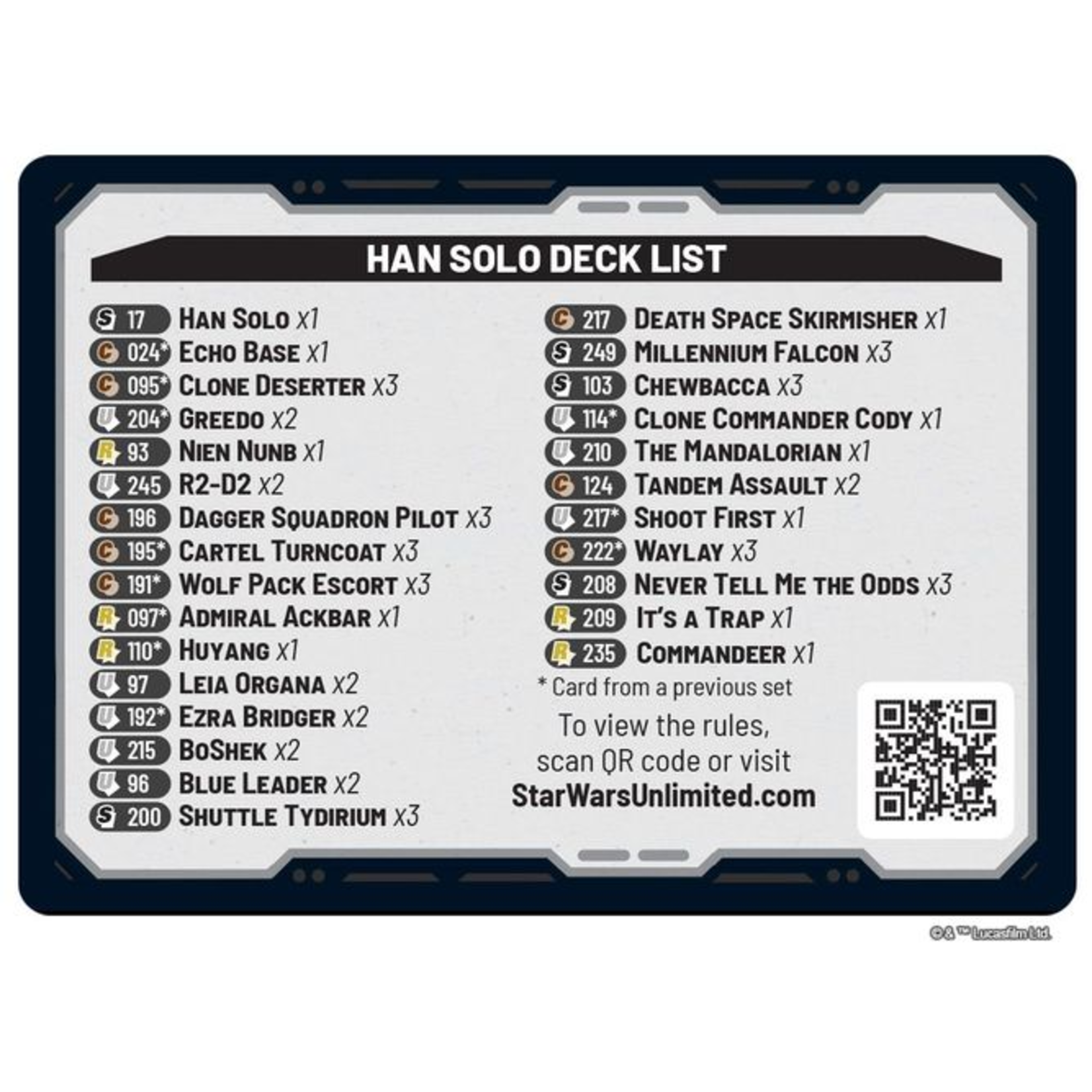Fantasy Flight Games Star Wars Unlimited: Jump to Lightspeed Han Solo Spotlight Deck (EN)