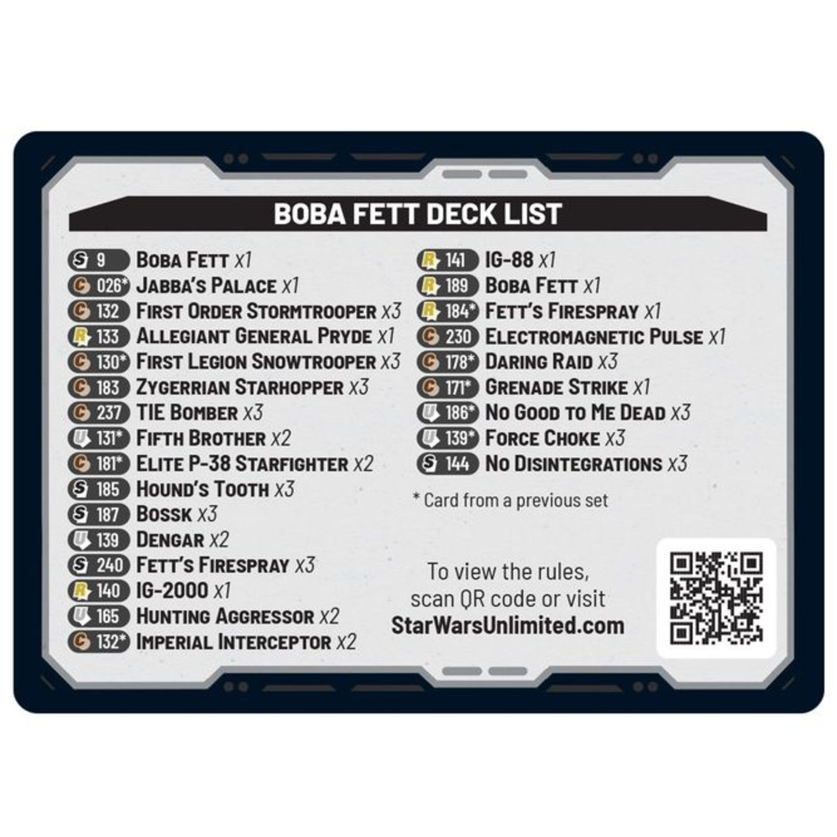 Fantasy Flight Games Star Wars Unlimited: Jump to Lightspeed Boba Fett Spotlight Deck (EN)