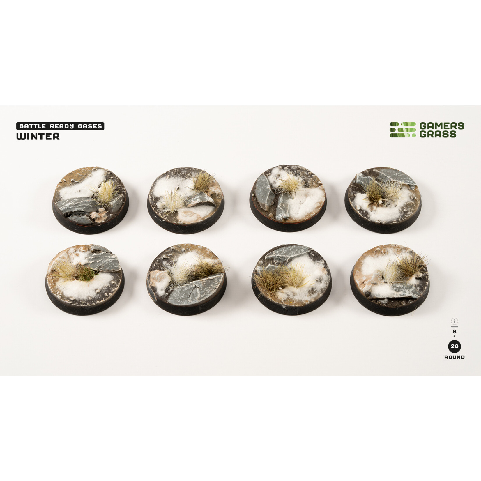 Gamers Grass Winter Bases Pre-Painted (8x 28mm Round)