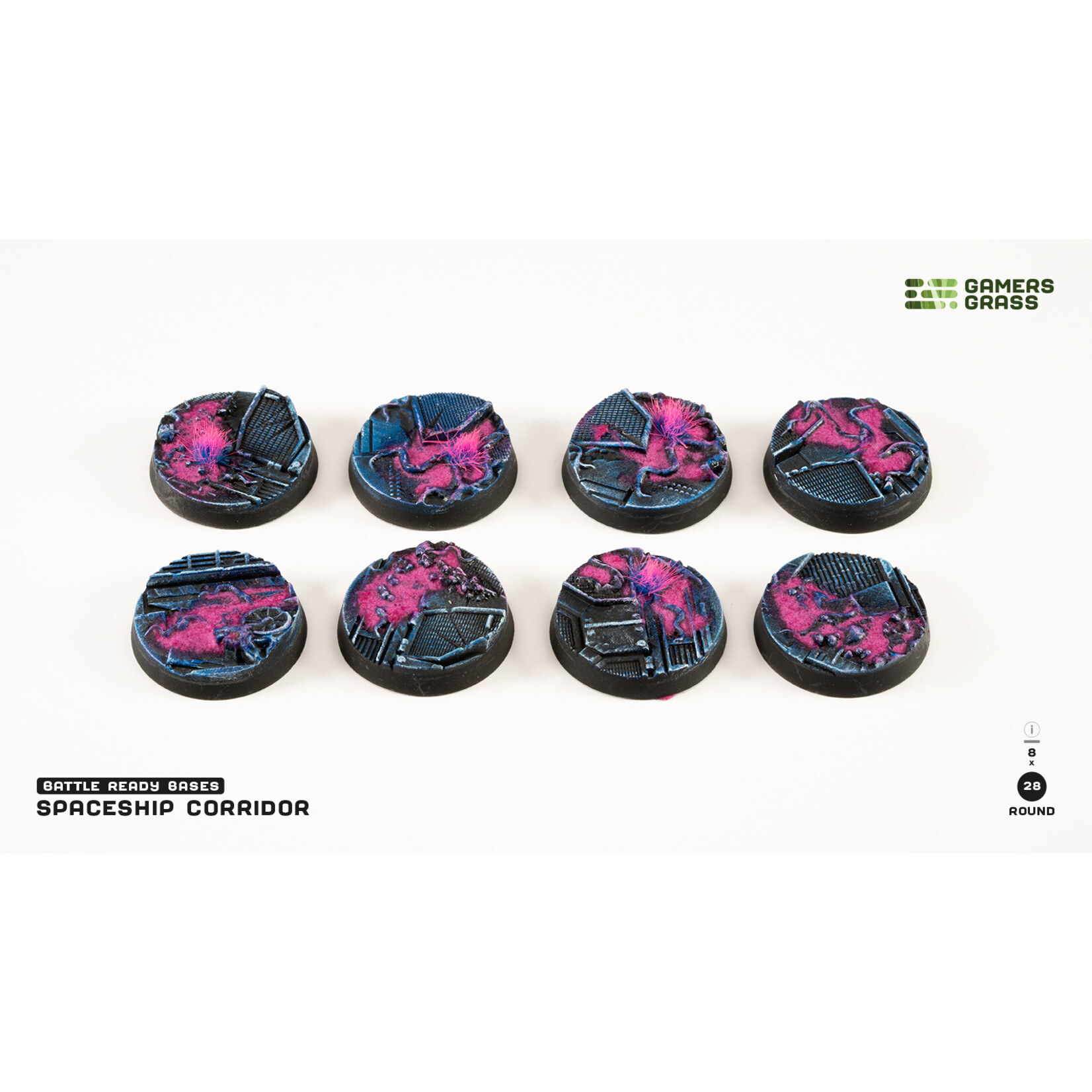 Gamers Grass Alien Infestation Bases Pre-Painted (8x 28mm Round)