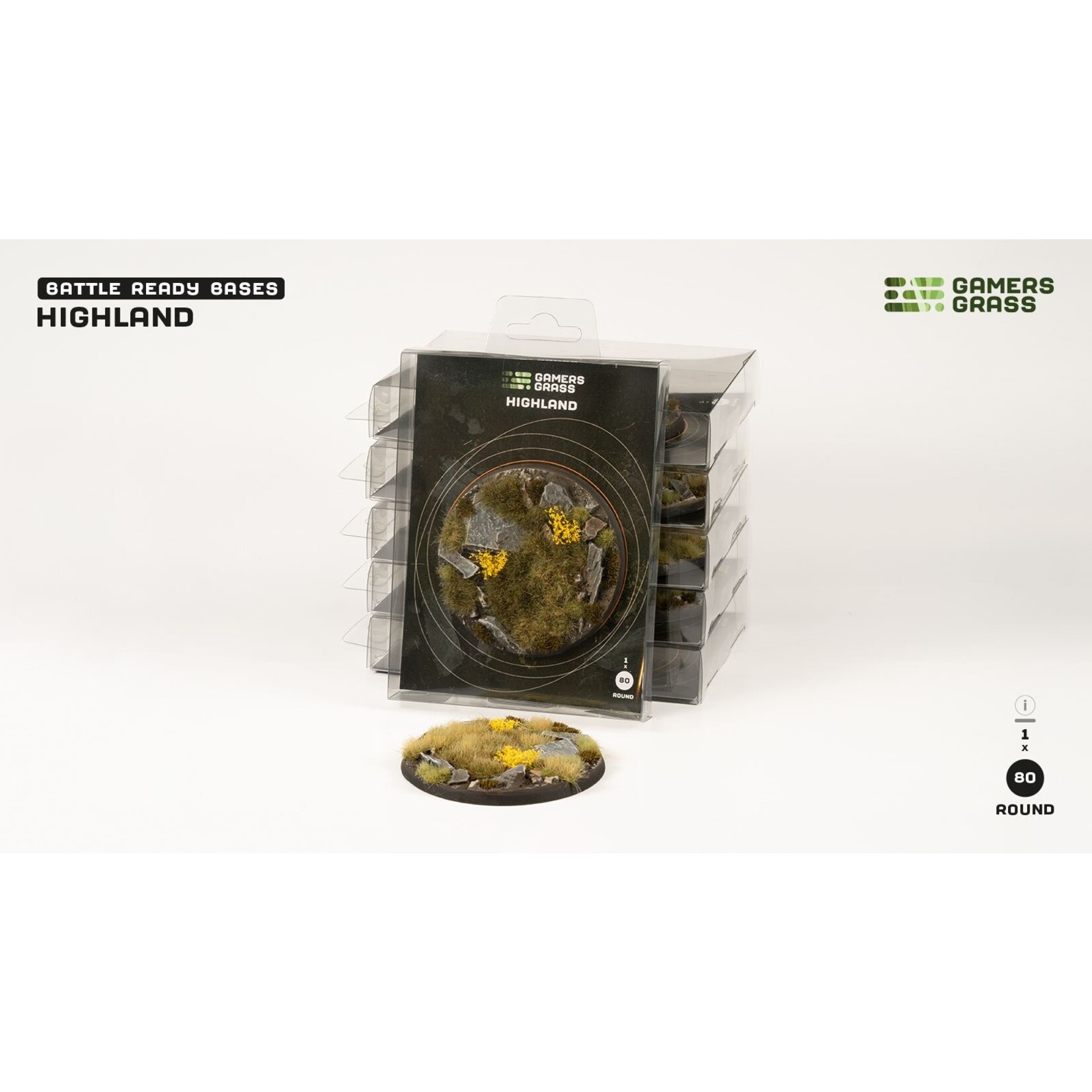 Gamers Grass Highland  Base Pre-Painted (1x 80mm Round)