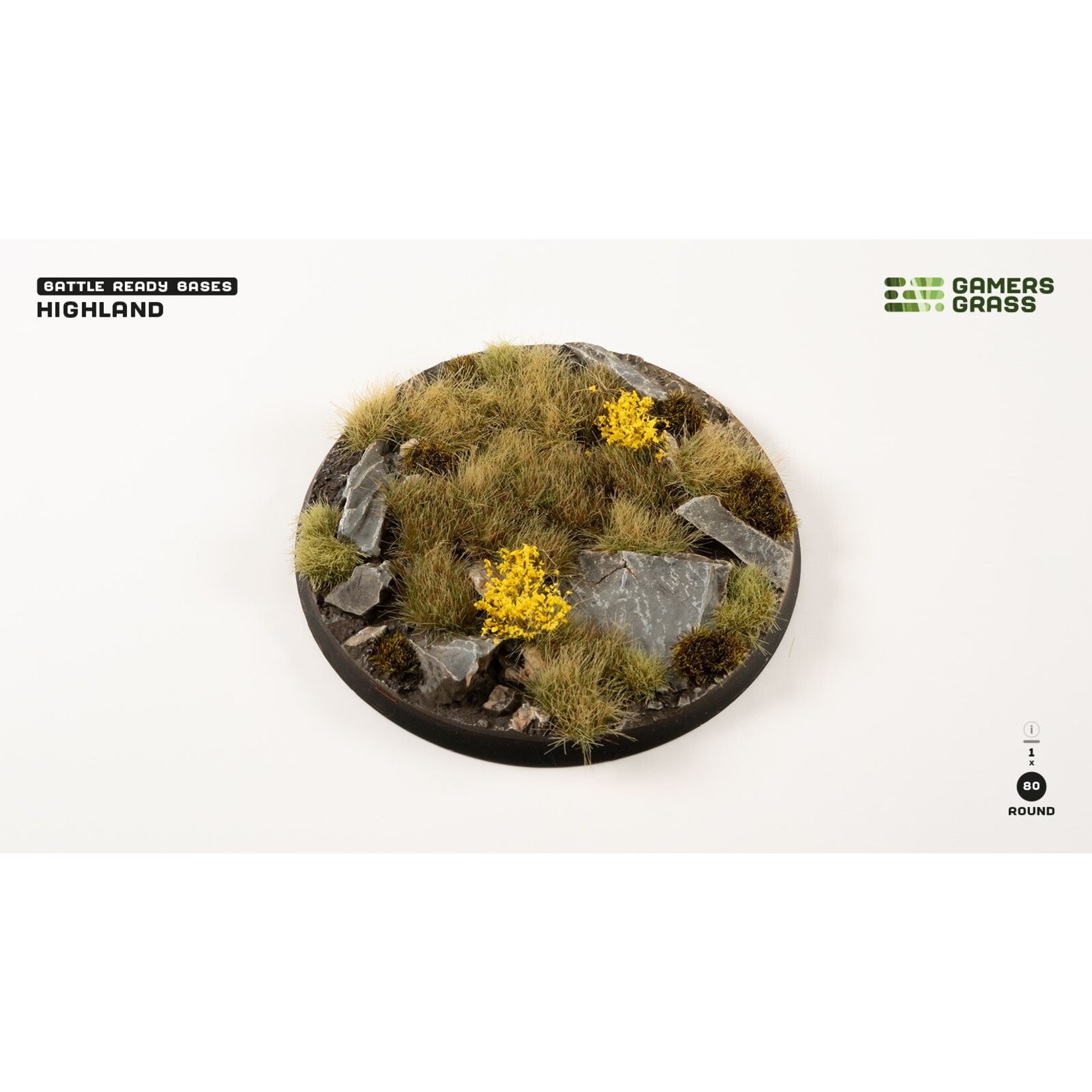 Gamers Grass Highland  Base Pre-Painted (1x 80mm Round)