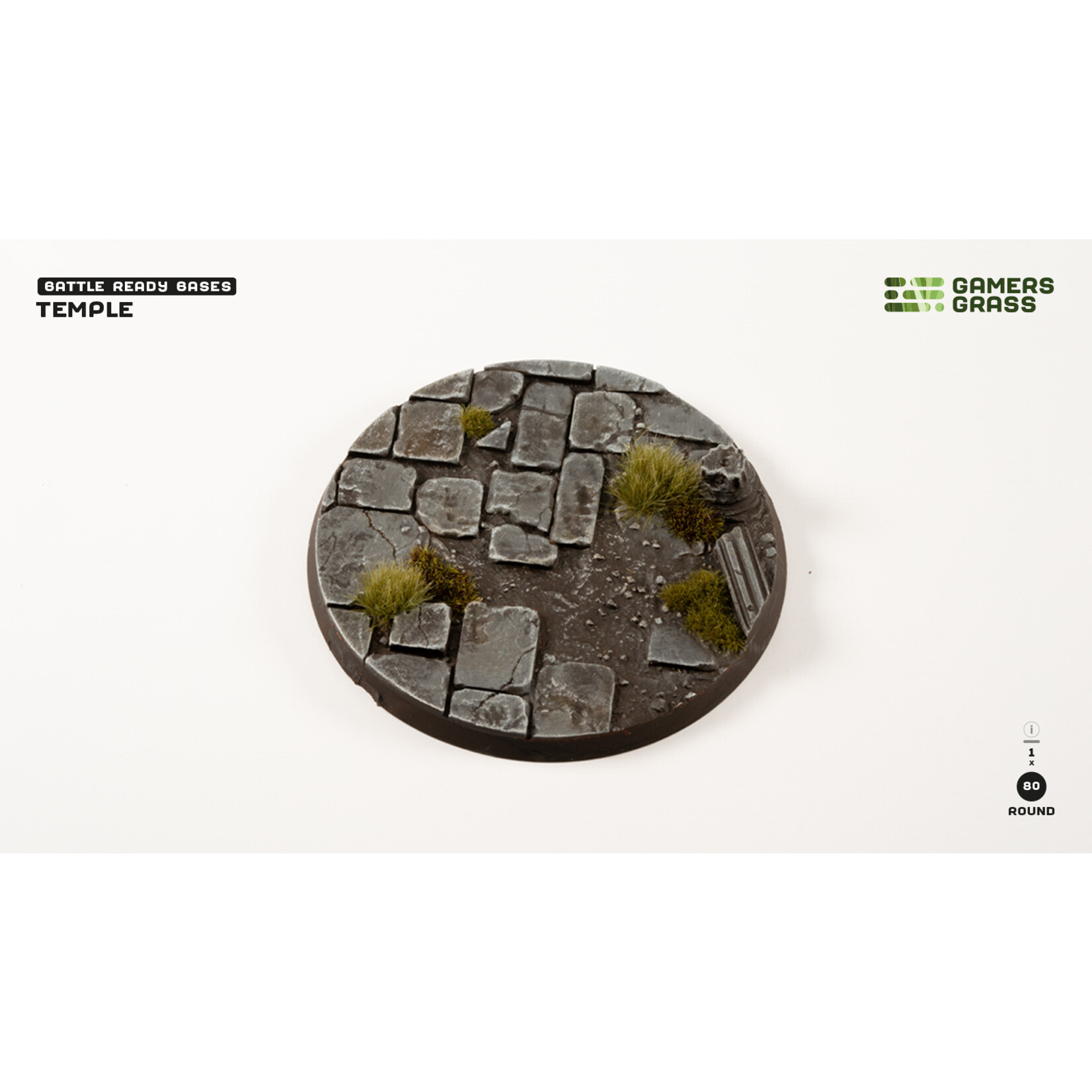 Gamers Grass Temple Base Pre-Painted (1x 80mm Round)