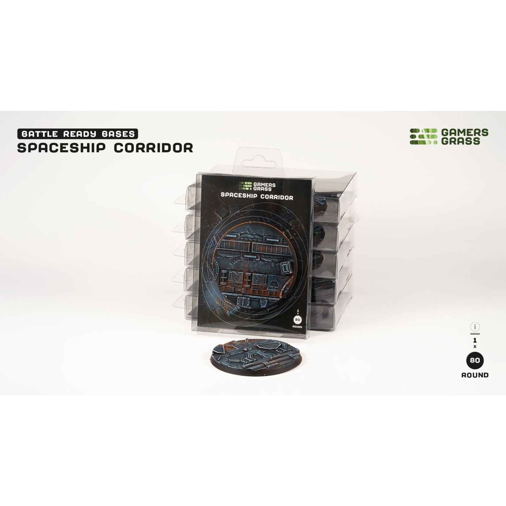 Gamers Grass Spaceship Corridor Base Pre-Painted (1x 80mm Round)