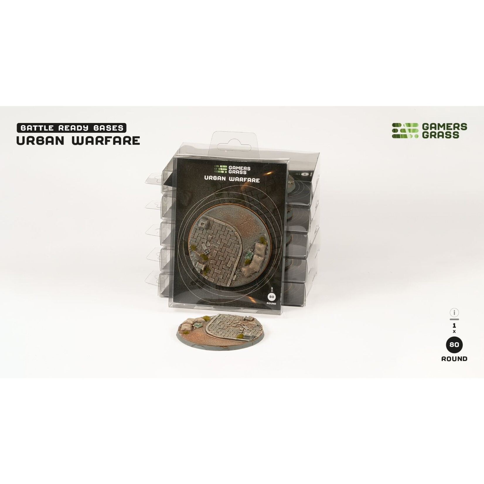 Gamers Grass Urban Warfare Base Pre-Painted (1x 80mm Round)
