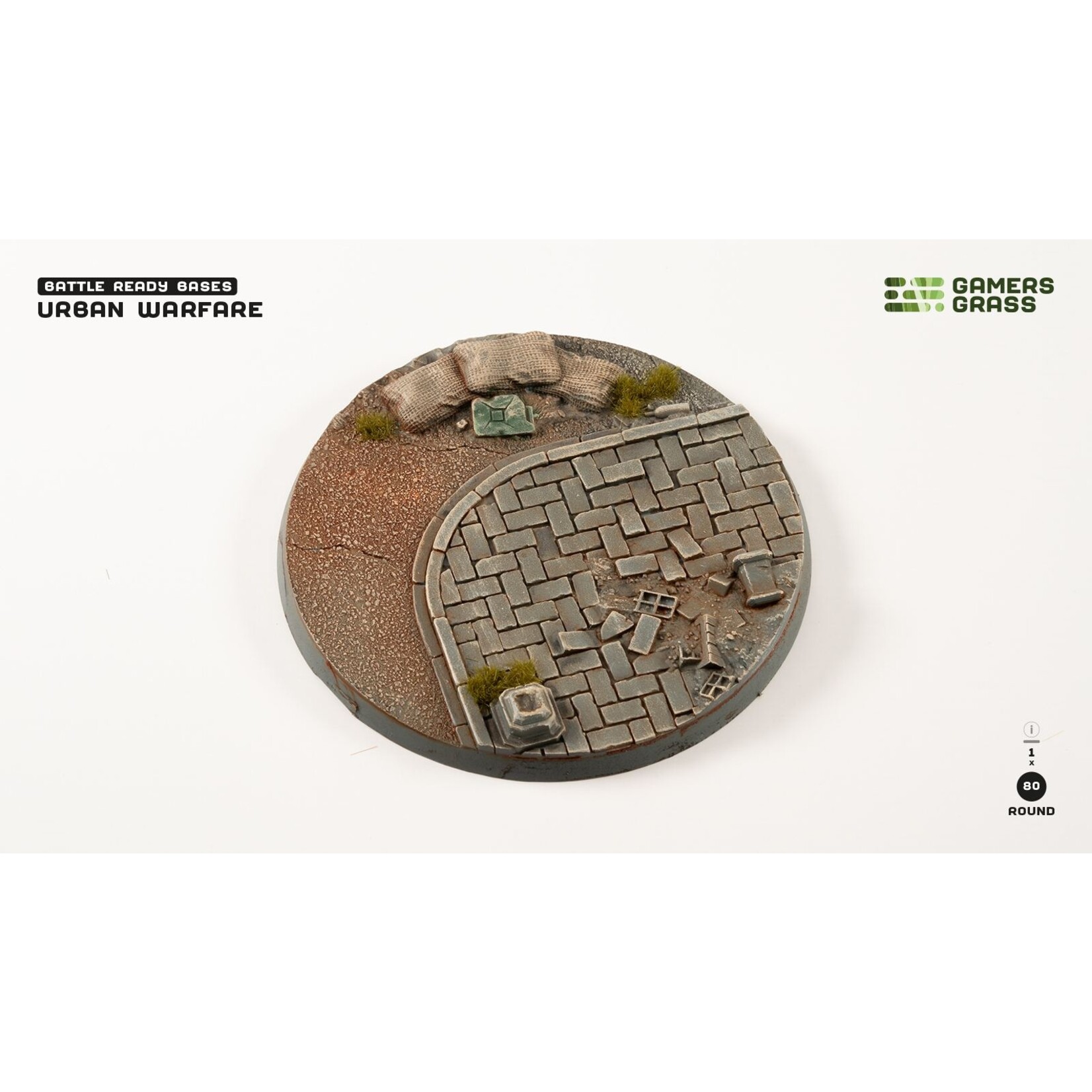Gamers Grass Urban Warfare Base Pre-Painted (1x 80mm Round)