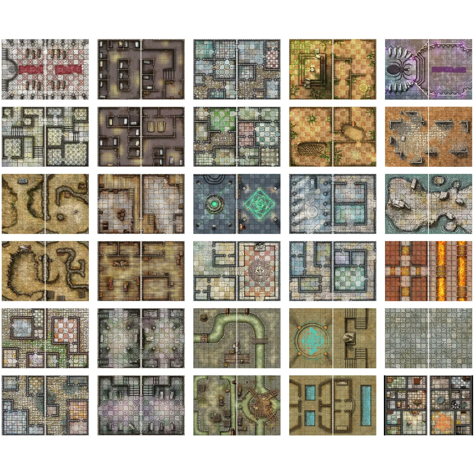 Loke Battlemats Big Book of Battle Mats: Cells & Shrines