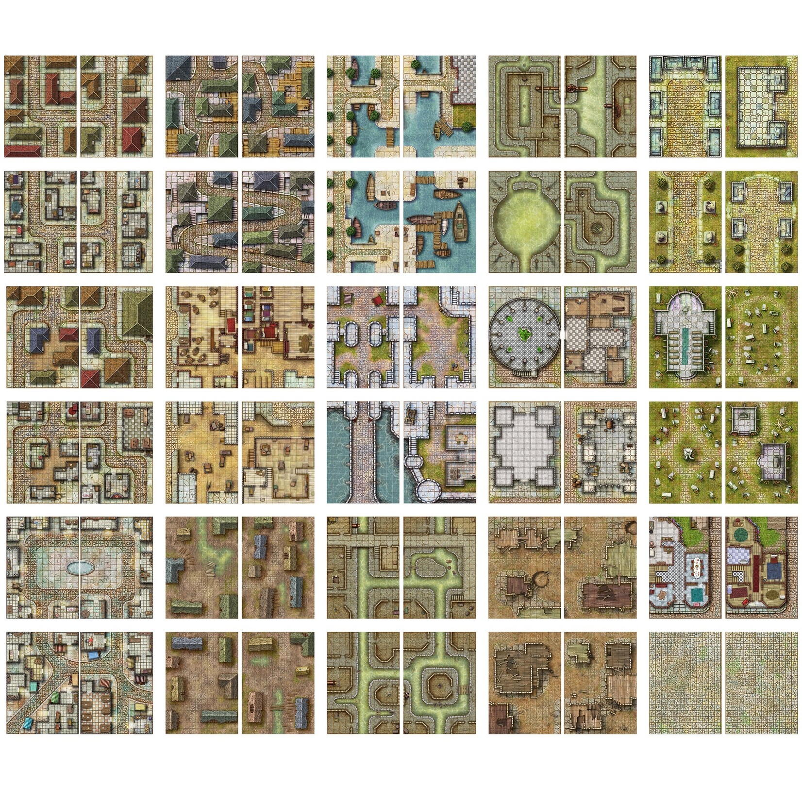 Loke Battlemats Giant Book of Battle Mats: Streets, Sewers & Cemeteries