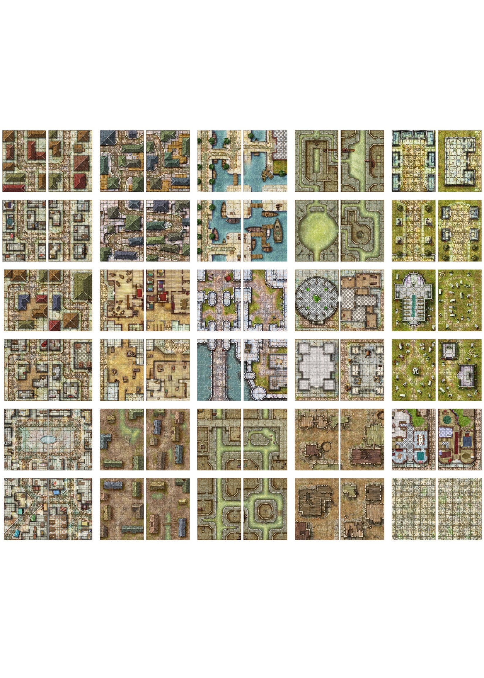 Loke Battlemats Giant Book of Battle Mats: Streets, Sewers & Cemeteries