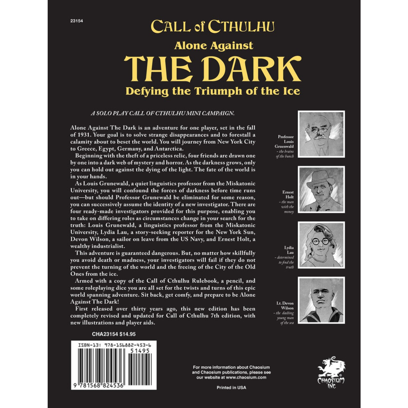 Chaosium Call of Cthulhu RPG - Alone Against the Dark (EN)